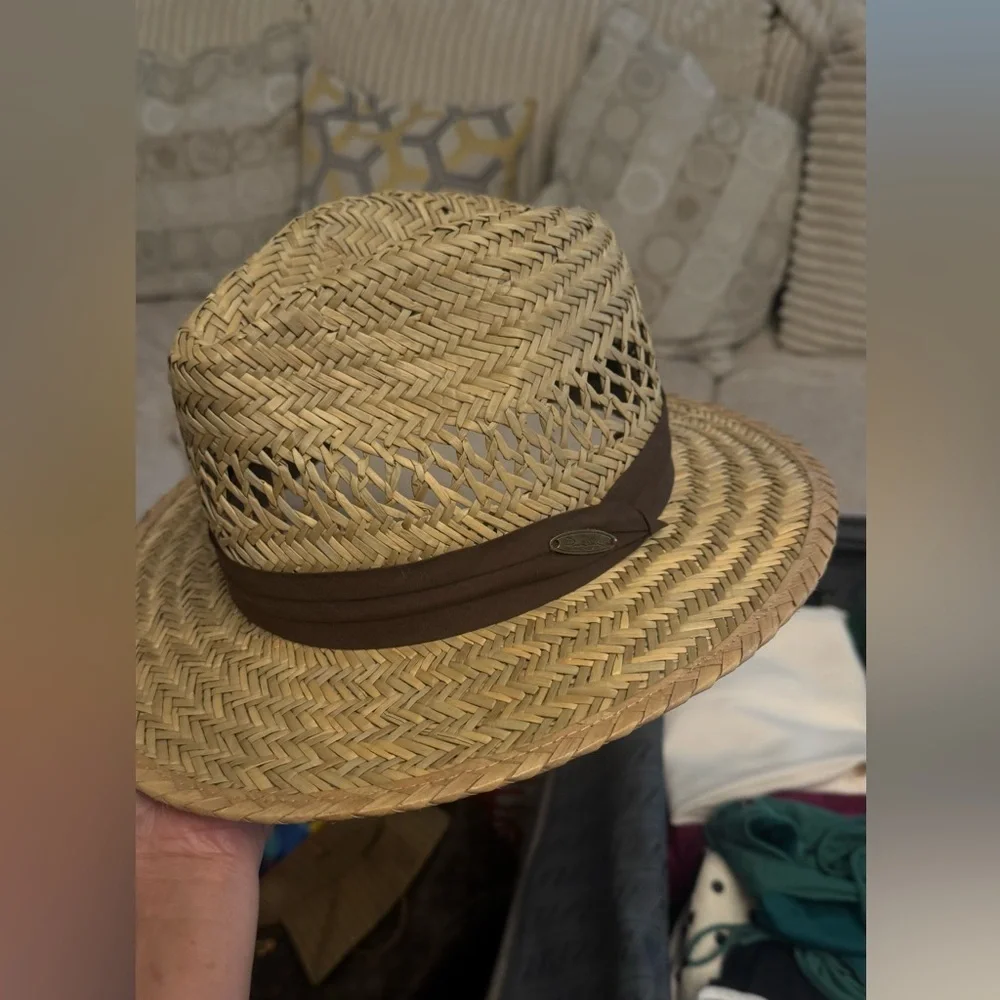 Panama Jack Natural Straw Hat with Brown Band